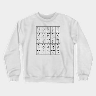 Shadow Shapes of Faces in a Grid Crewneck Sweatshirt